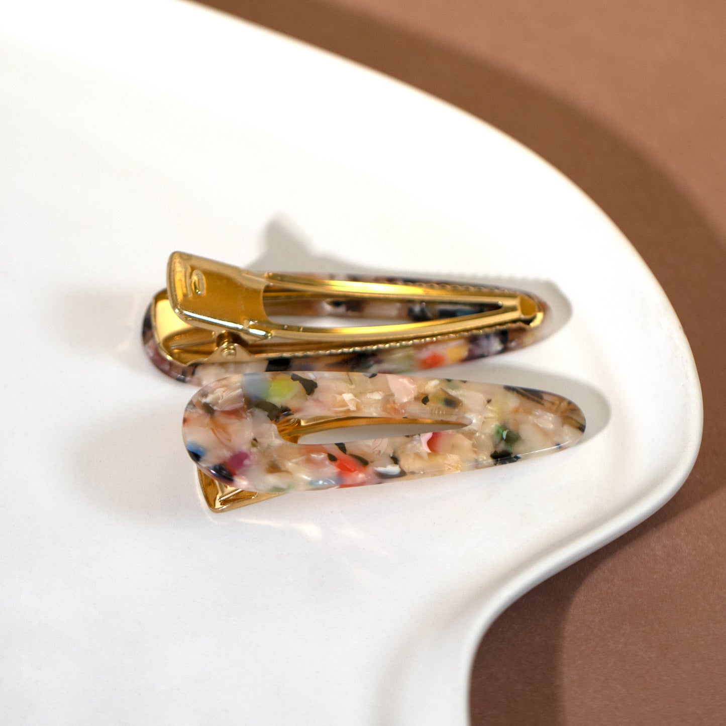 Rainbow Multicoloured Tortoiseshell Hair Slides