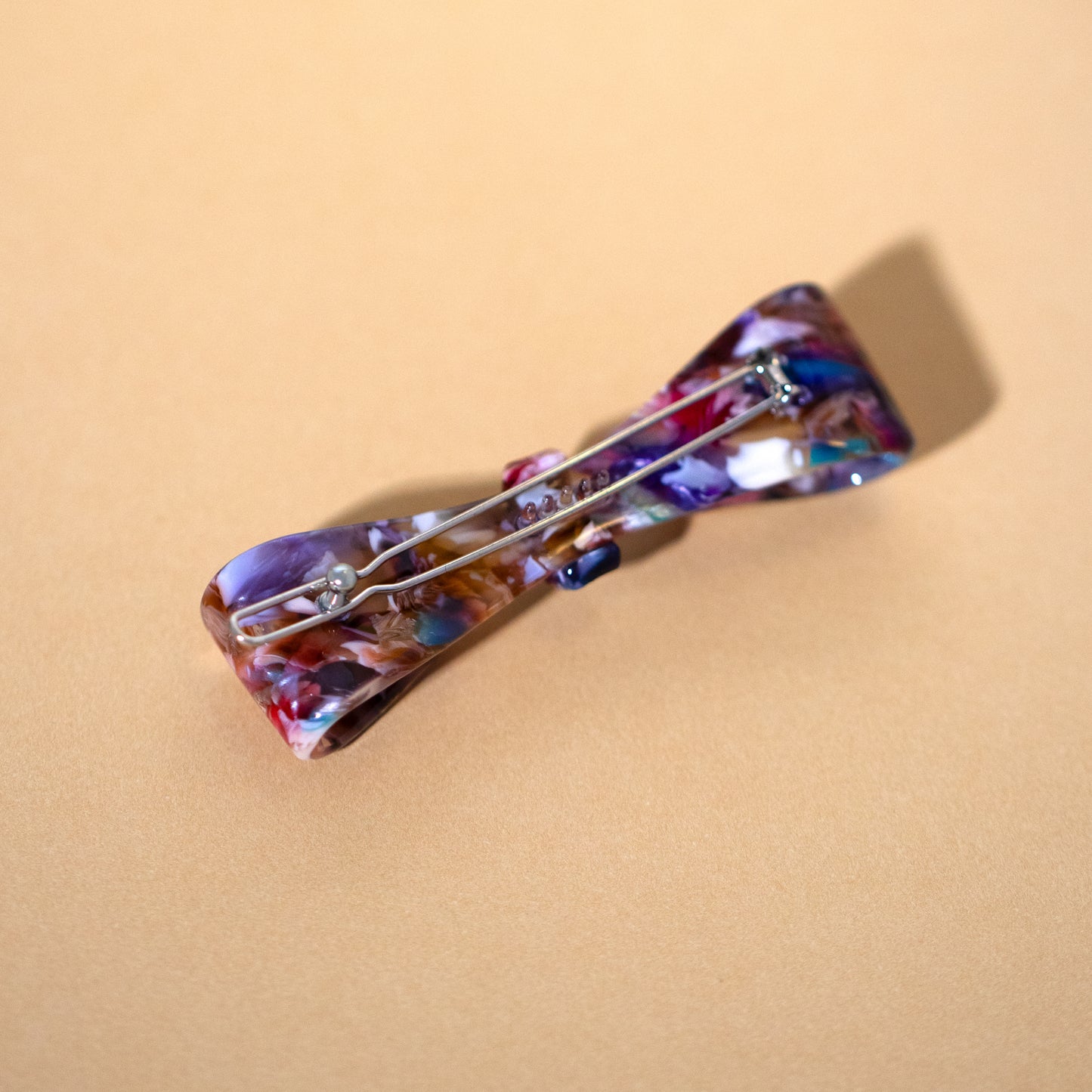 Rainbow Tortoiseshell Bow Hair Slide