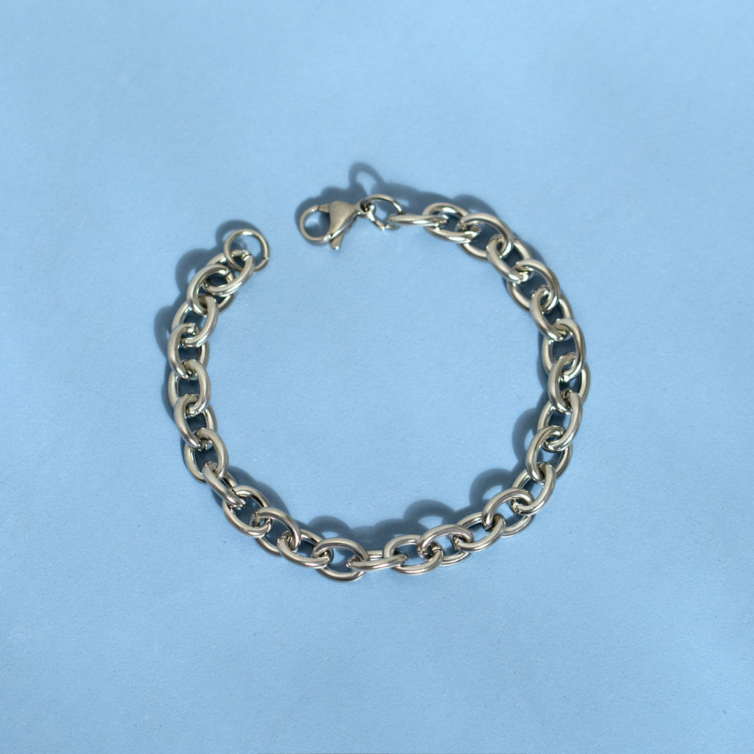 Chunky Stainless Steel Oval Link Chain Bracelet