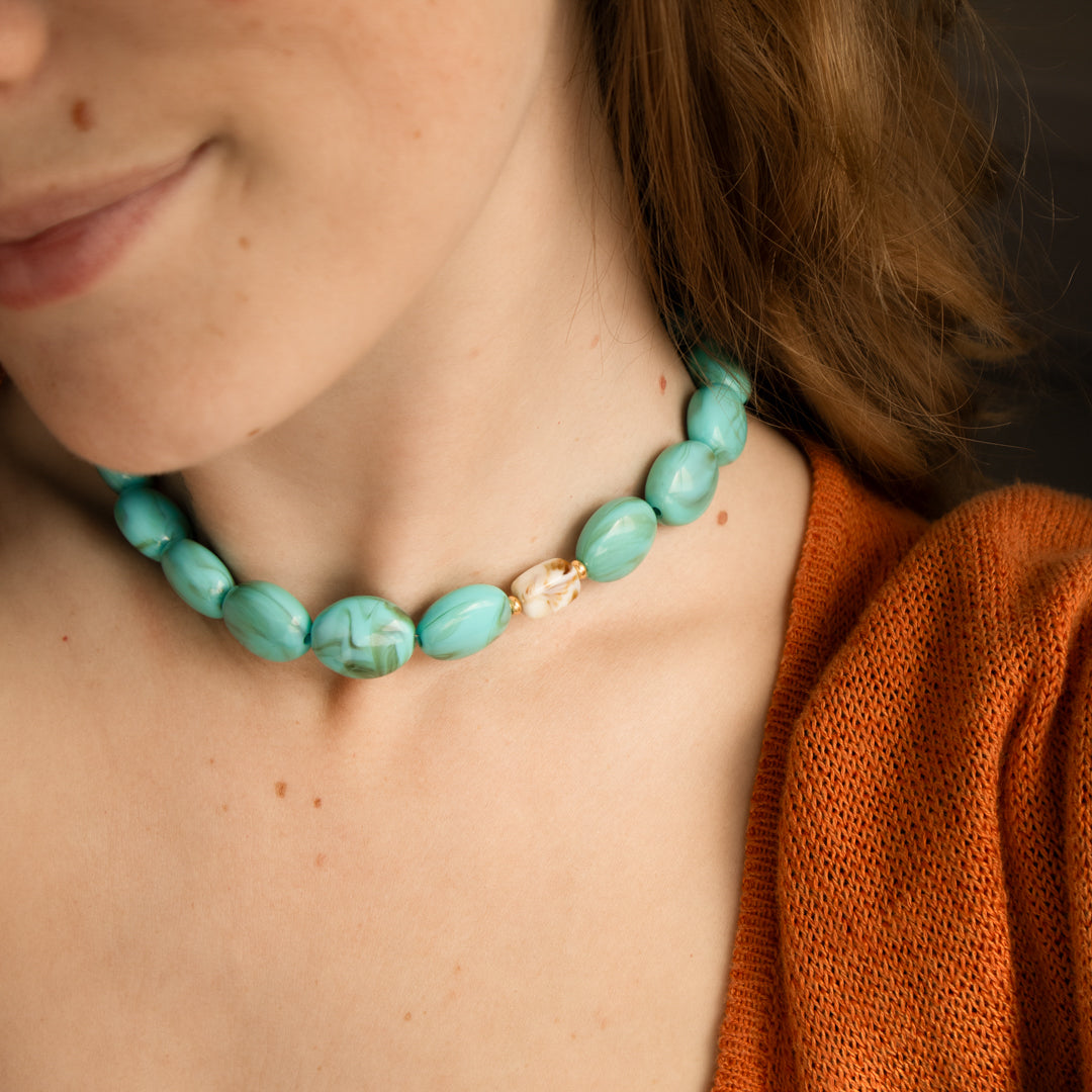 Chunky Turquoise Bead Stretch Bracelet