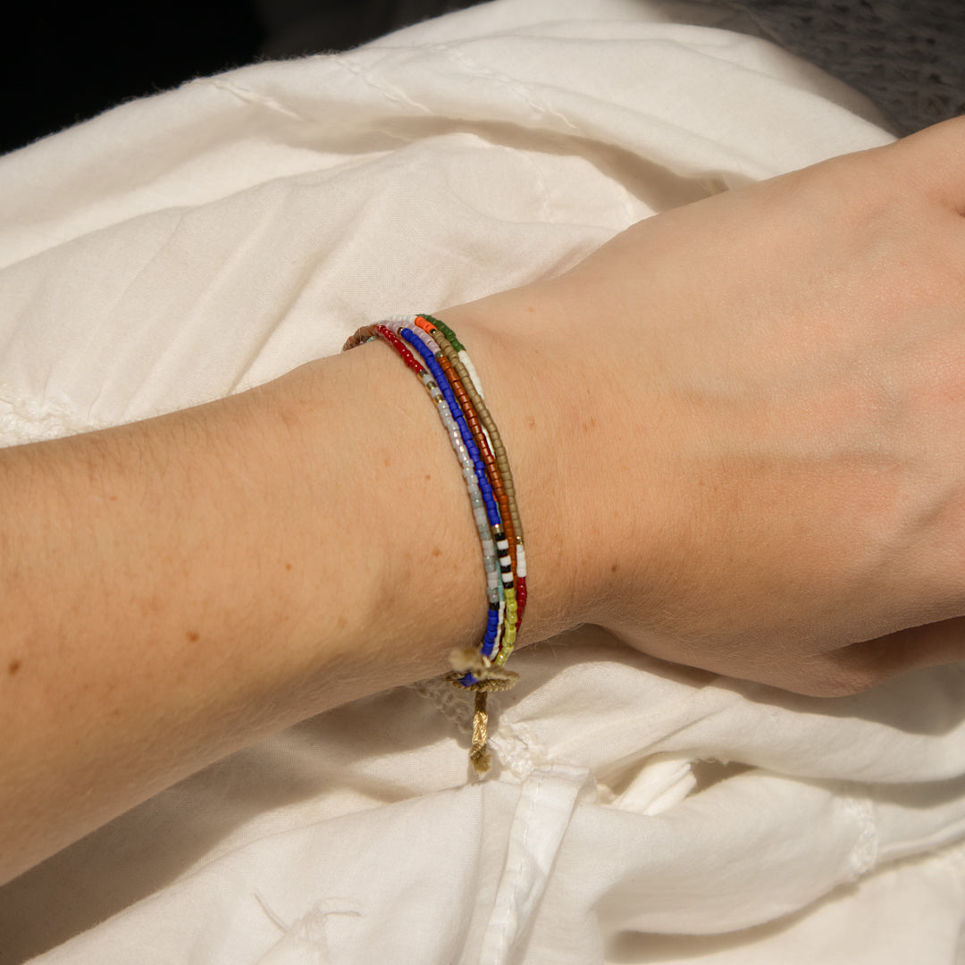 Multiple Strand Seed Bead Adjustable Bracelet