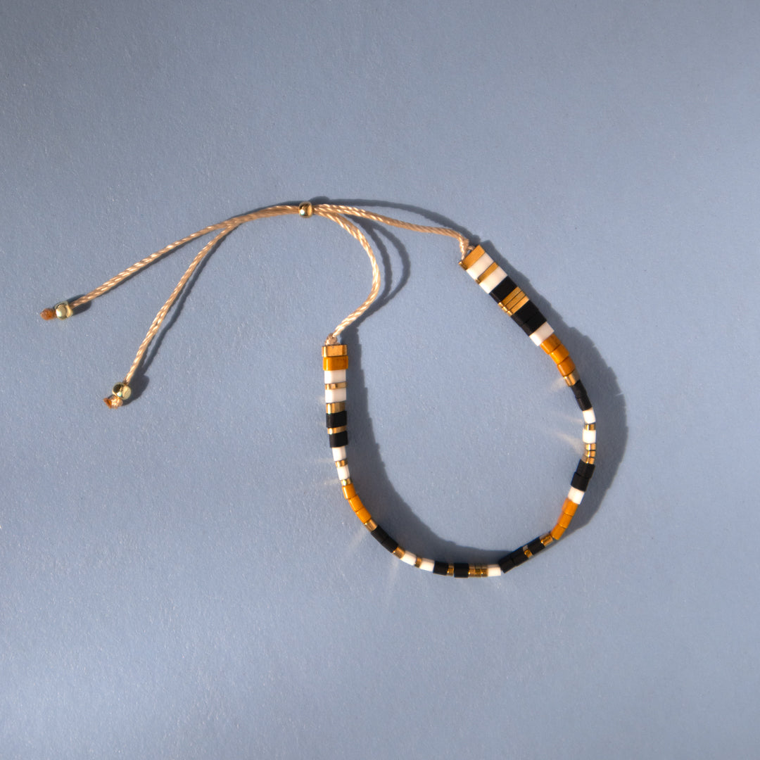 Enamel Tile Adjustable Bracelet in Earthy Tones