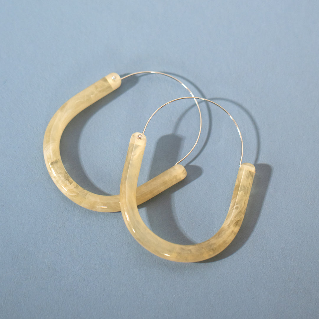 Large Marbled Hoop Earrings