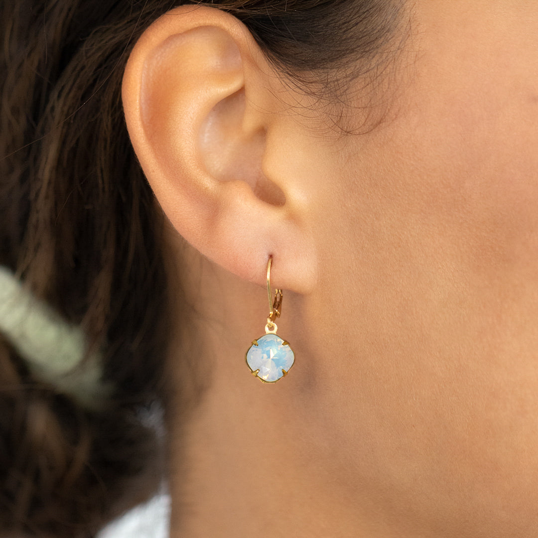 Opaque Square Earrings Made With Swarovski Crystals