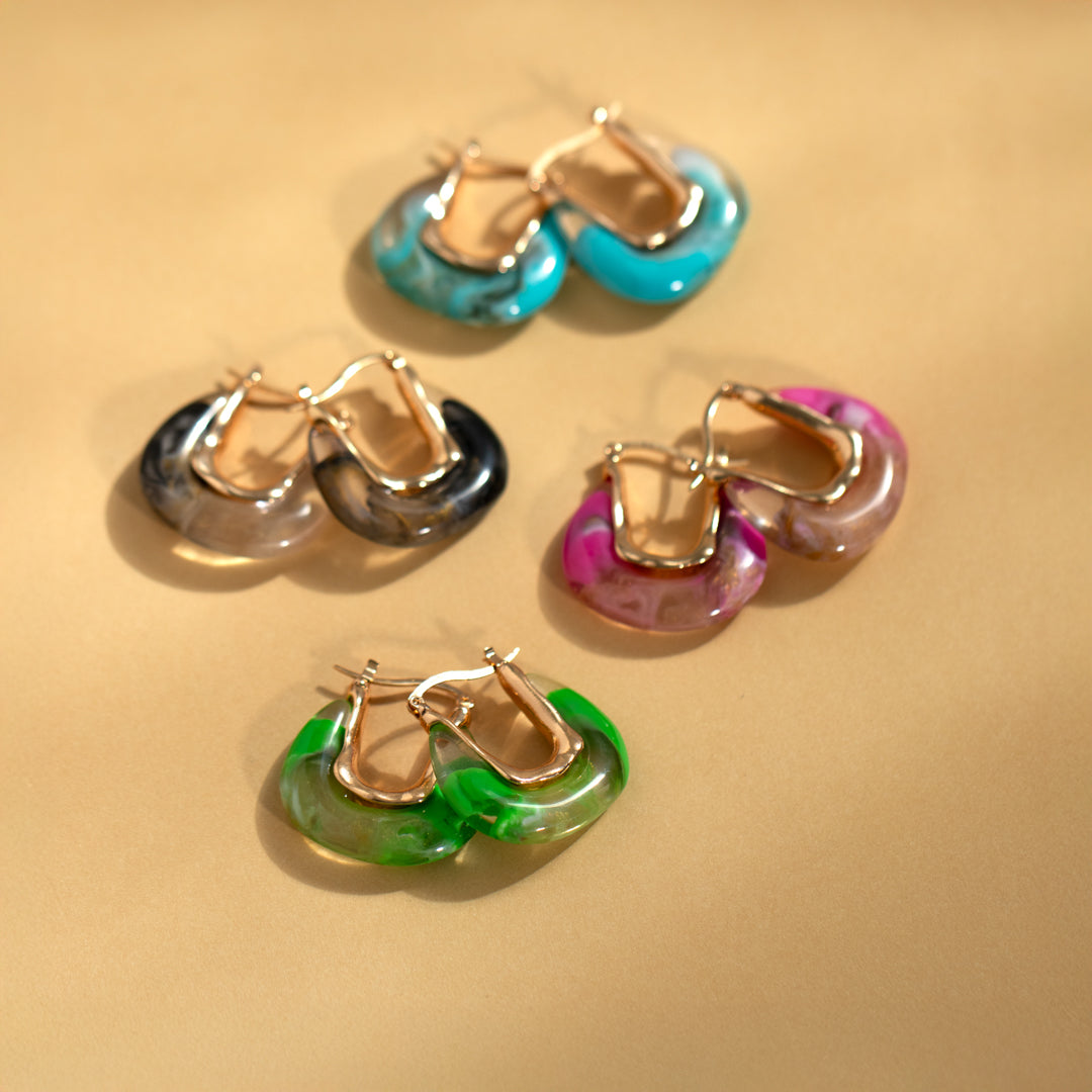 Marbled Resin Hoops