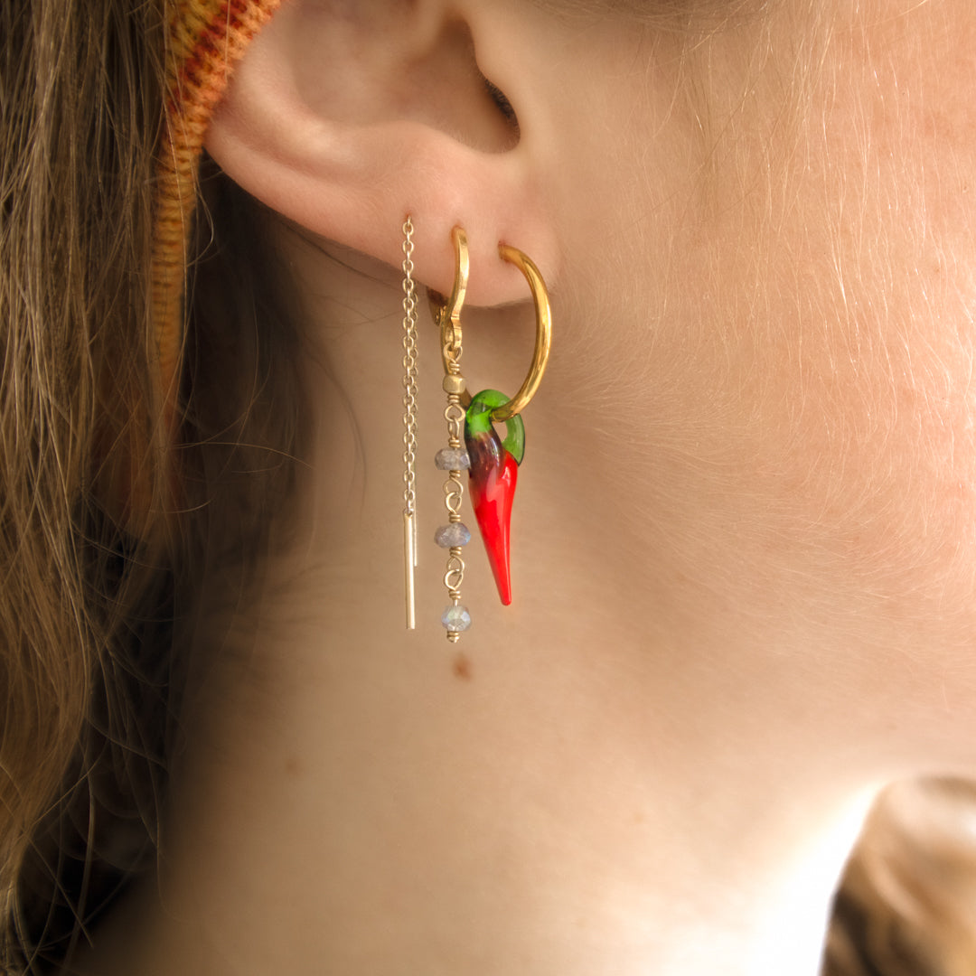 Chilli Charm Hoop Earrings