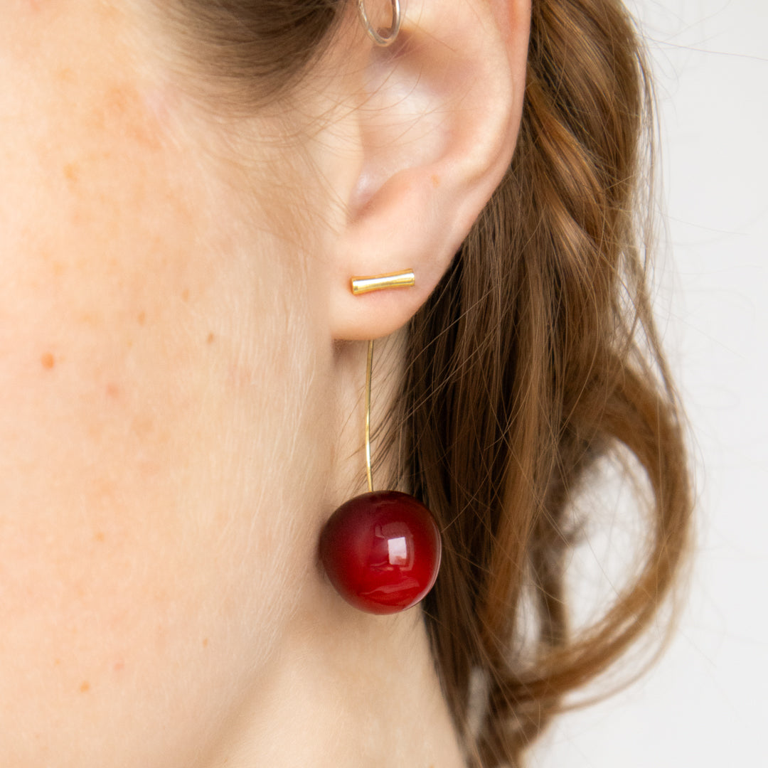Cherry Long Drop Earrings