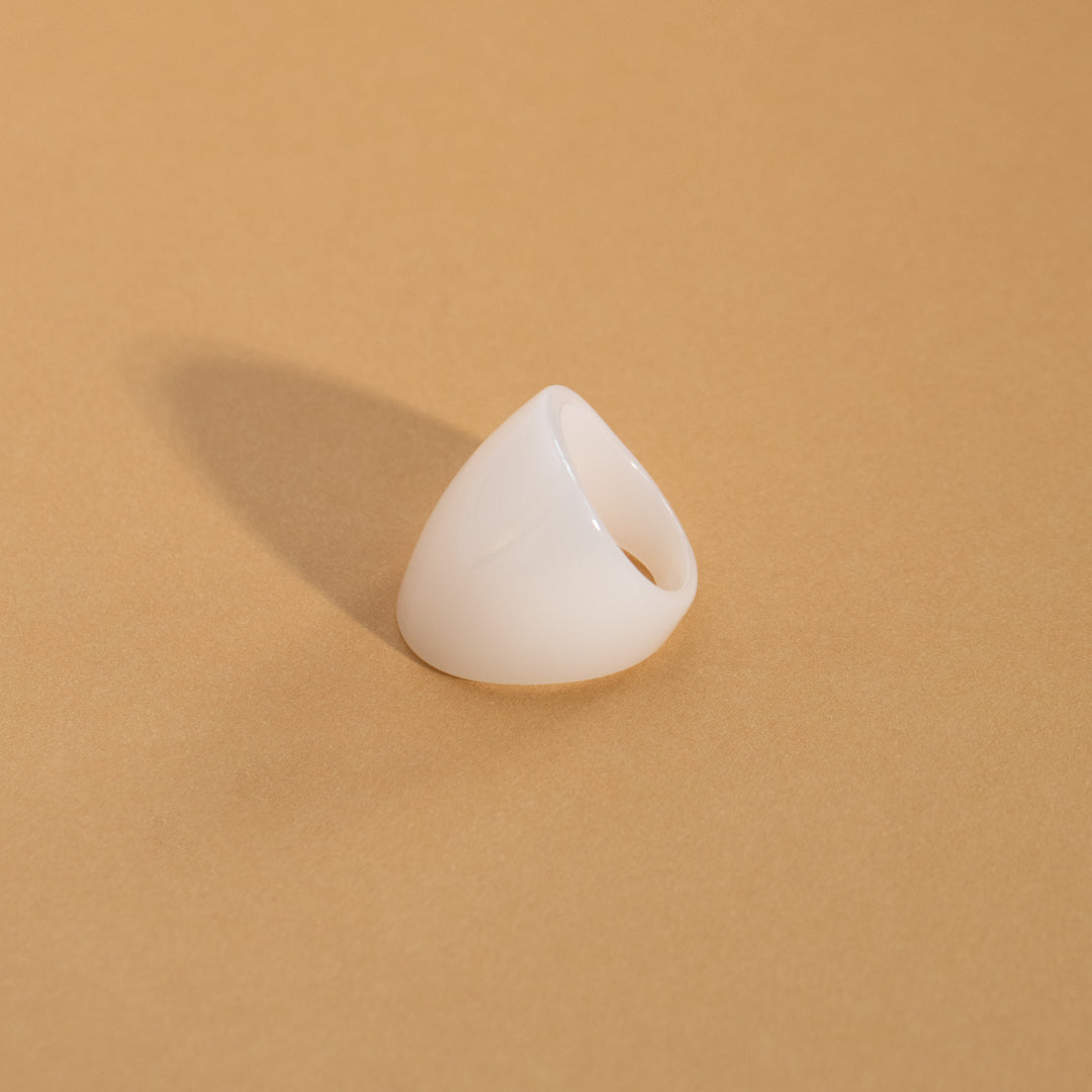 Large Oval Opaque Marbled Resin Ring