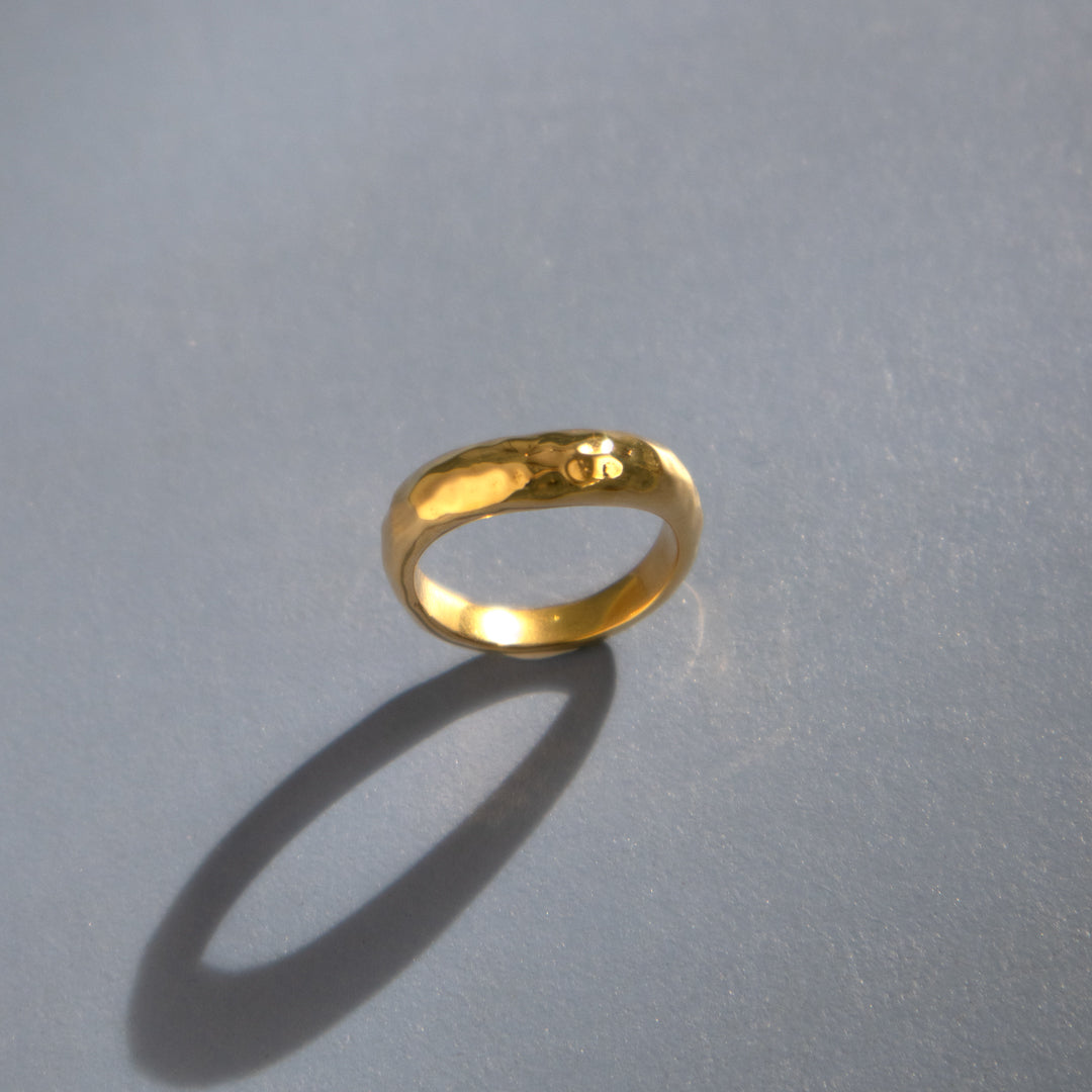 Molten Textured Gold Waterproof Ring