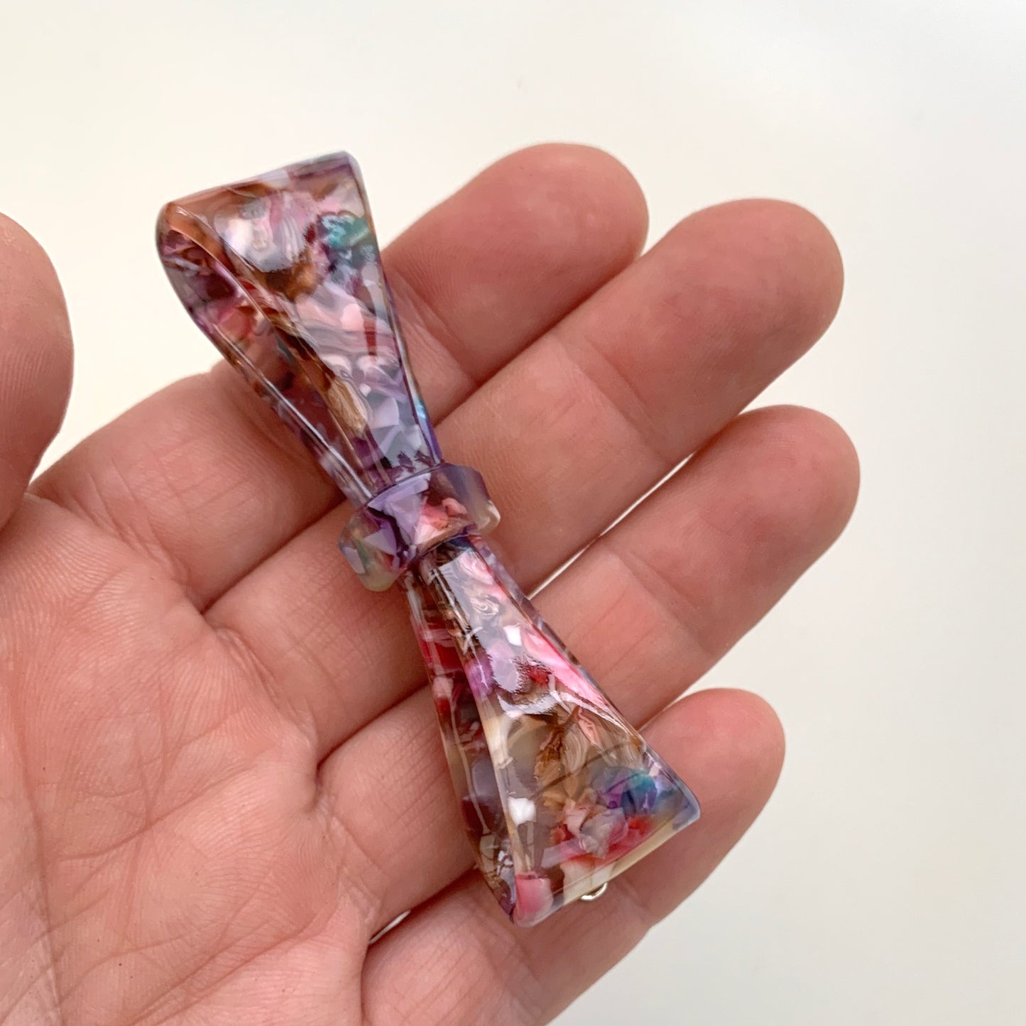 Rainbow Tortoiseshell Bow Hair Slide