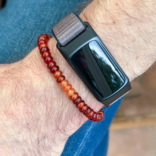 Carnelian Gemstone Bead Adjustable Bracelet