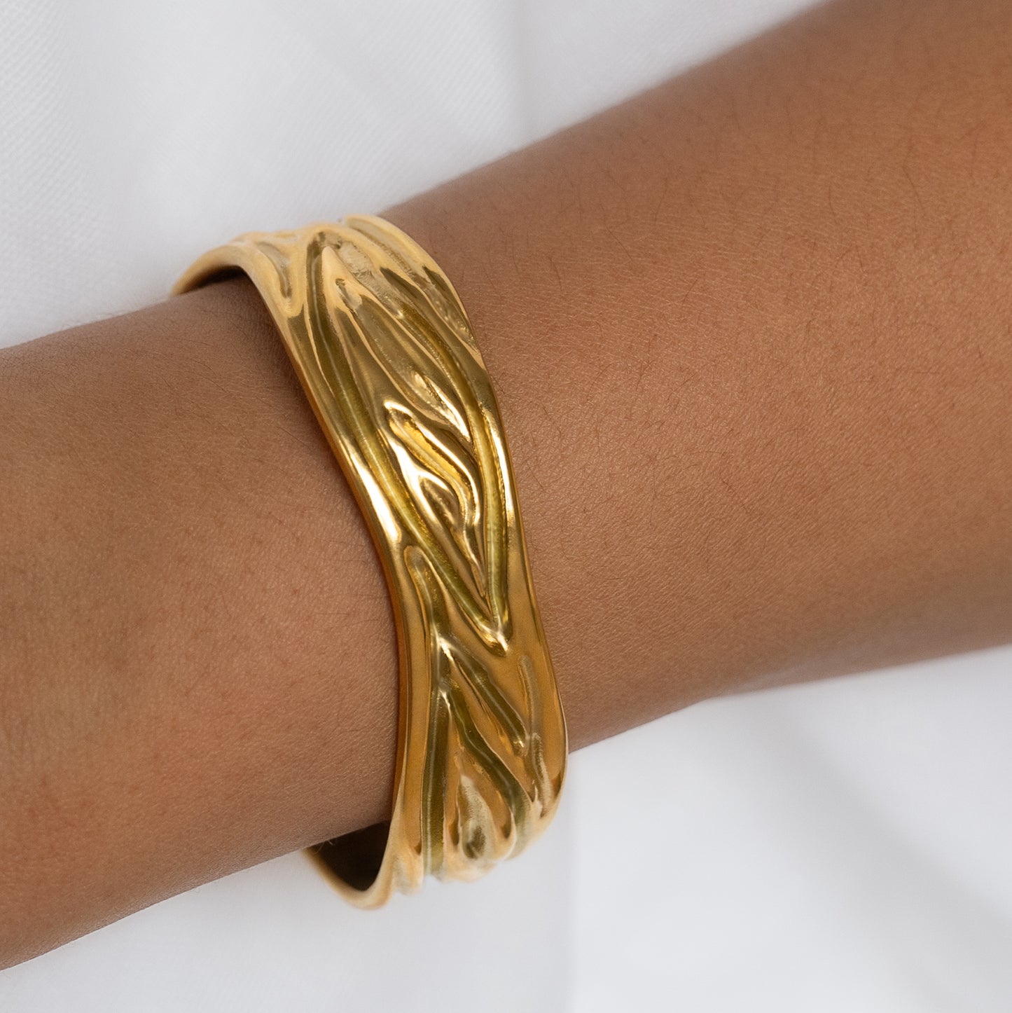 Sculpted Gold Open Cuff