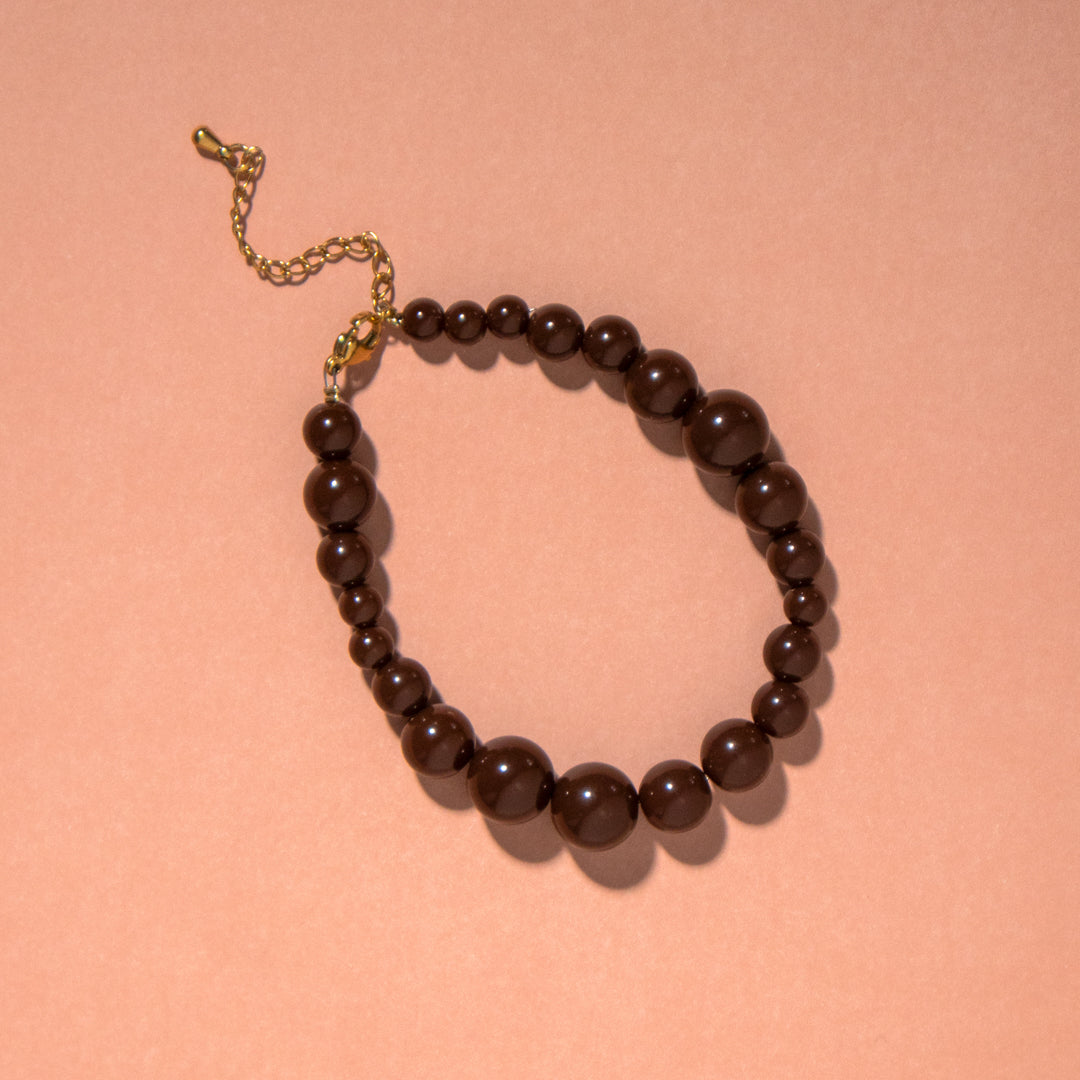 Chocolate Bubble Bead Necklace