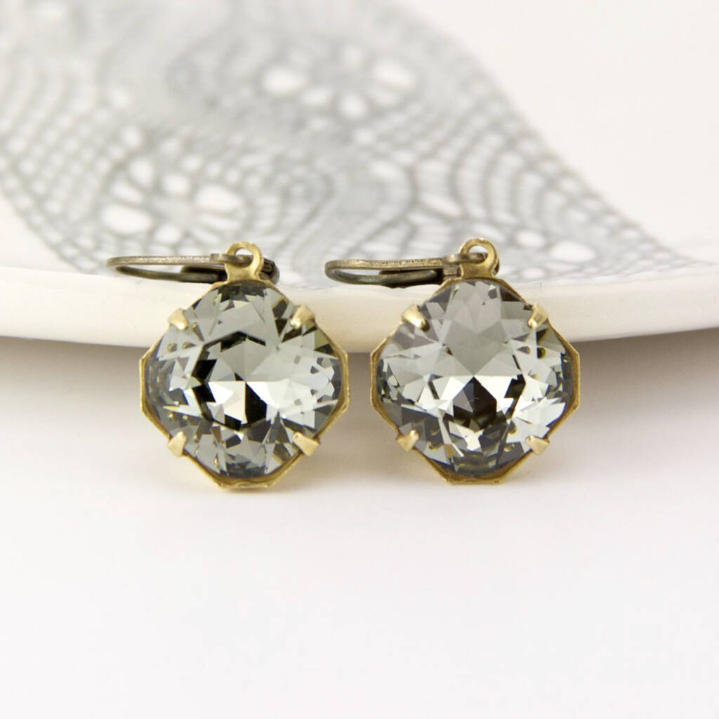 Earrings Made With Swarovski Cushion Crystals