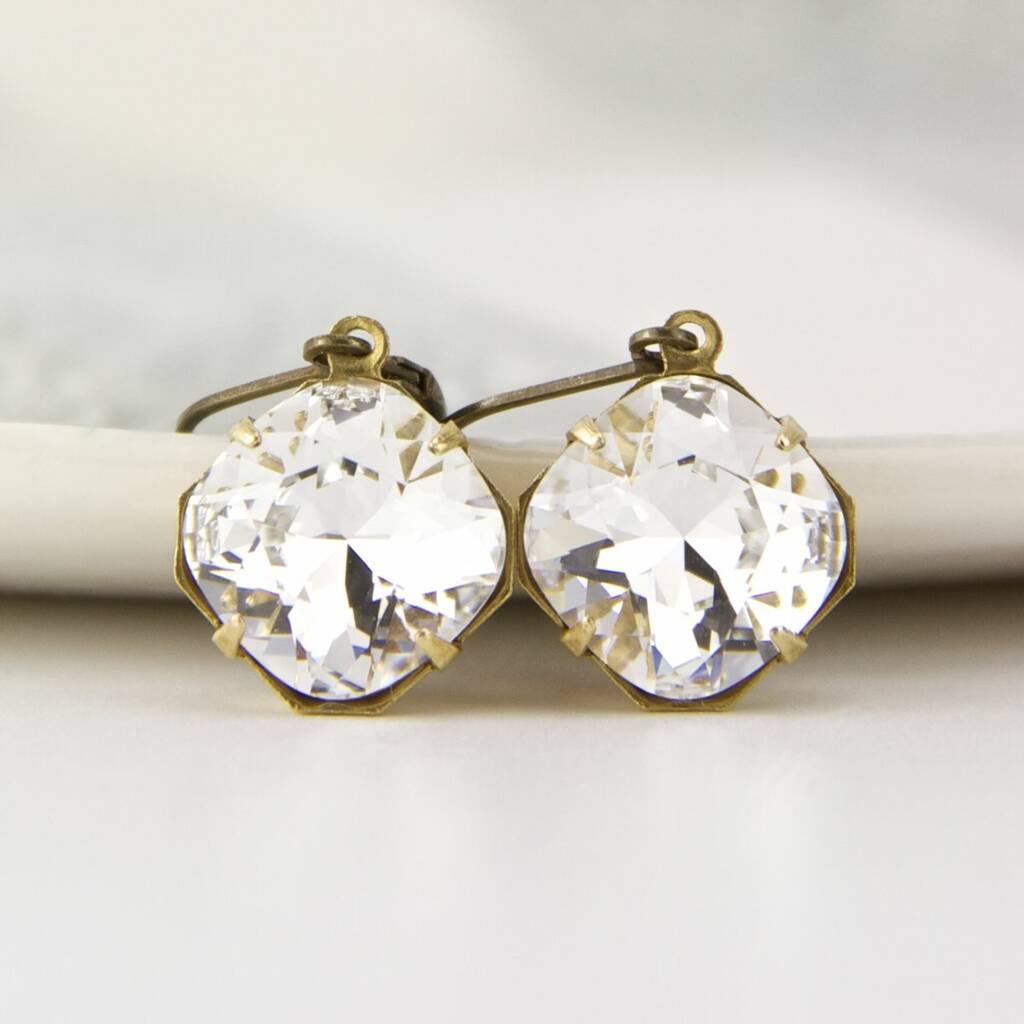 Earrings Made With Swarovski Cushion Crystals