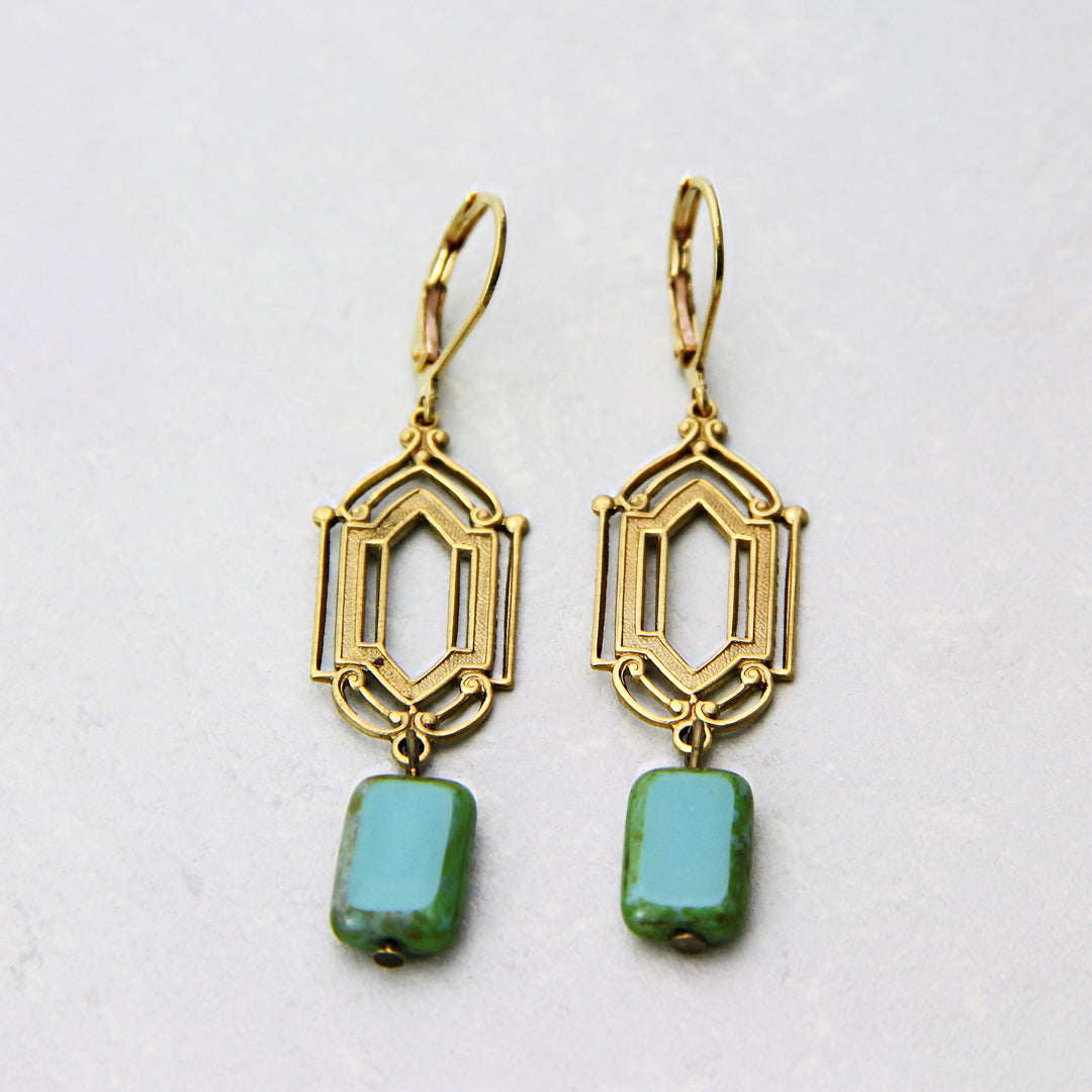 Art Deco Bronze Earrings