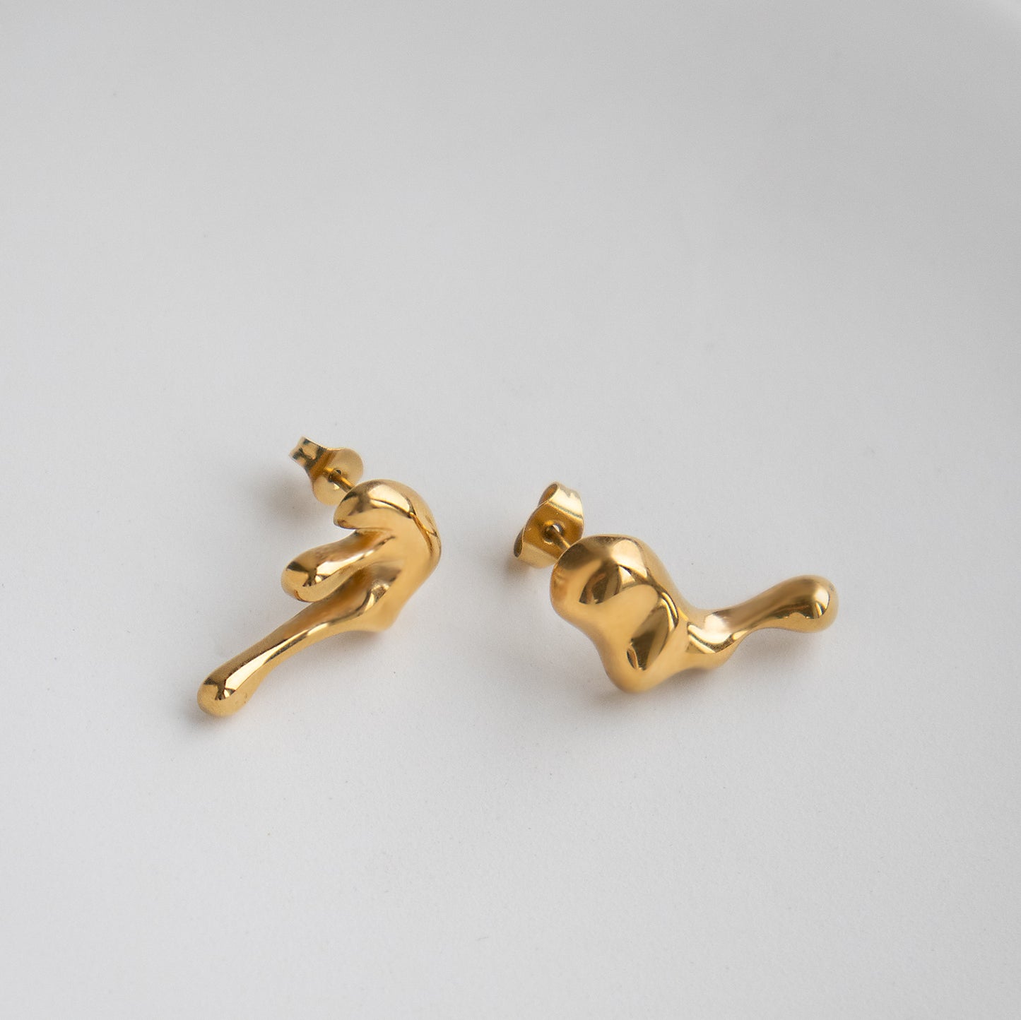 Dripping Molten Stud Earrings Non Tarnish