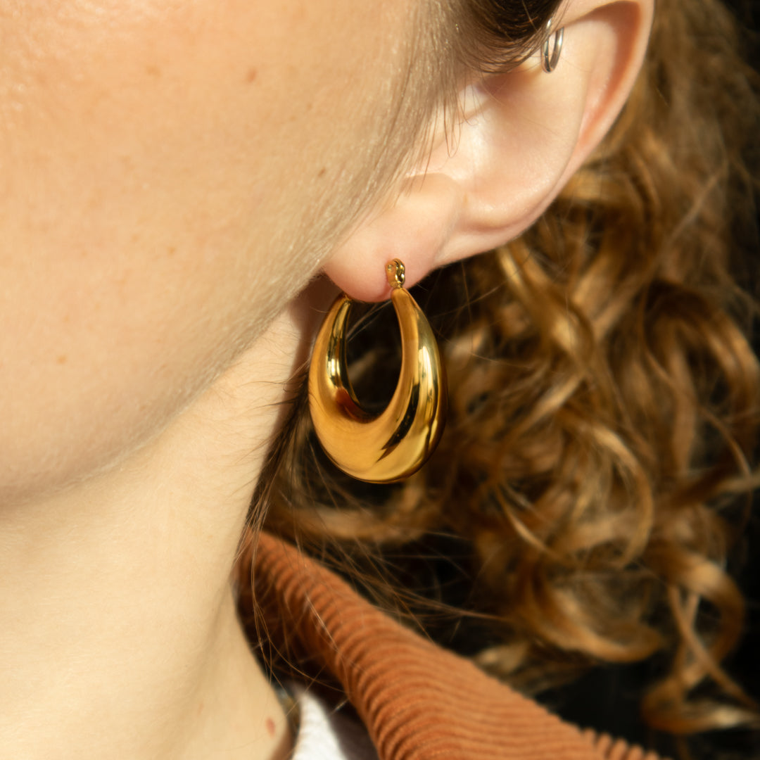 Chunky Tapered Hoop Earrings