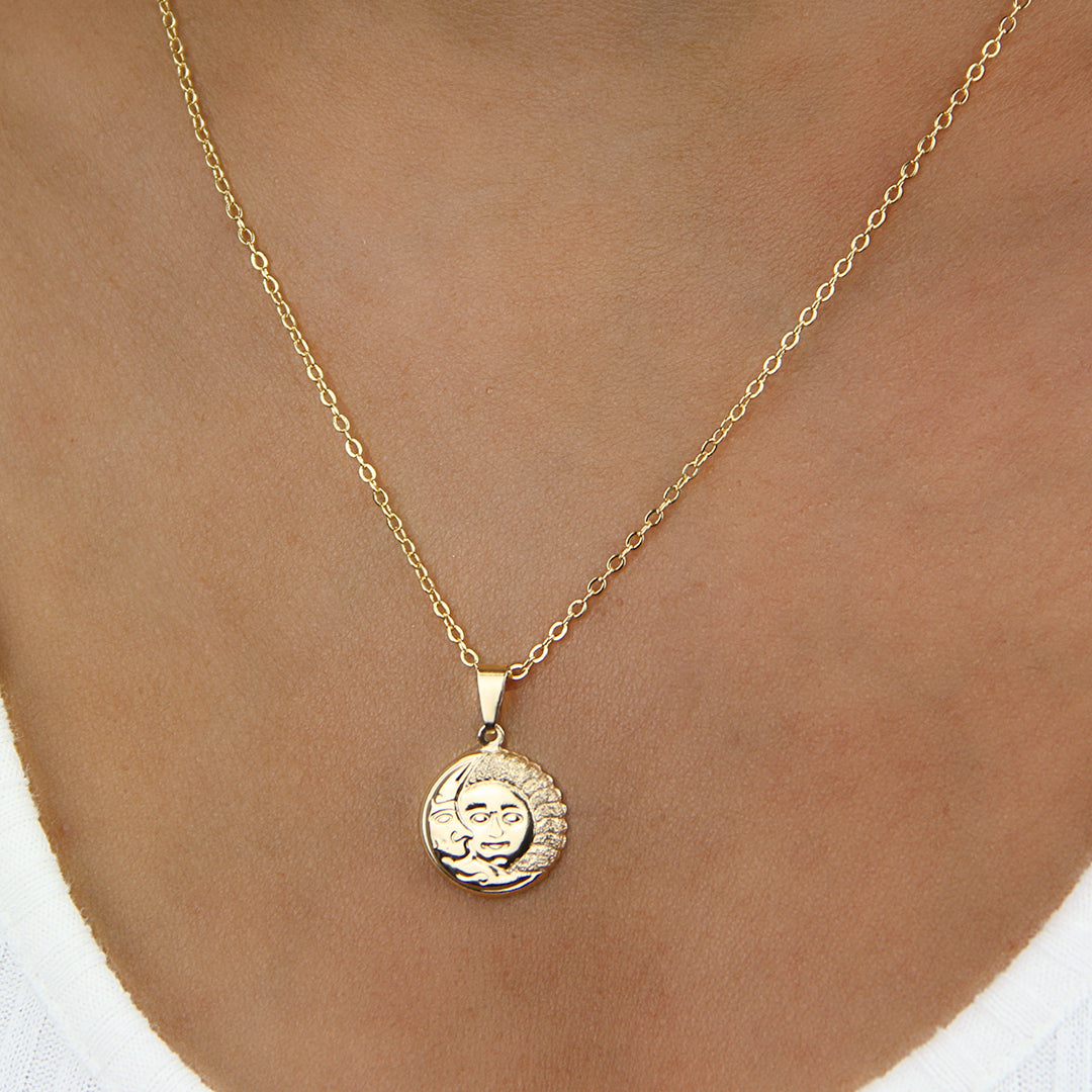 Golden Sun Pendant Necklace