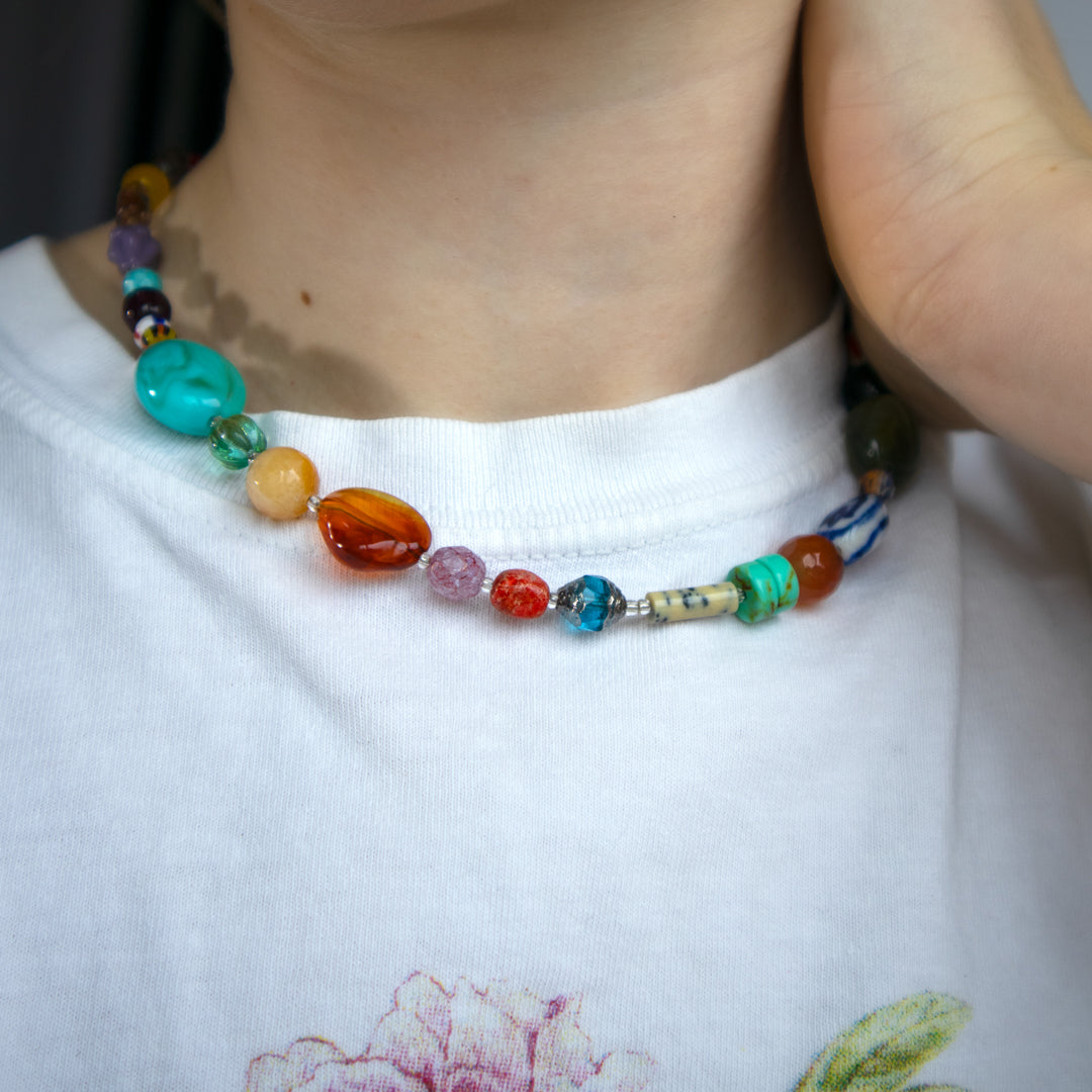 Bohemian Multicolour Bead Necklace