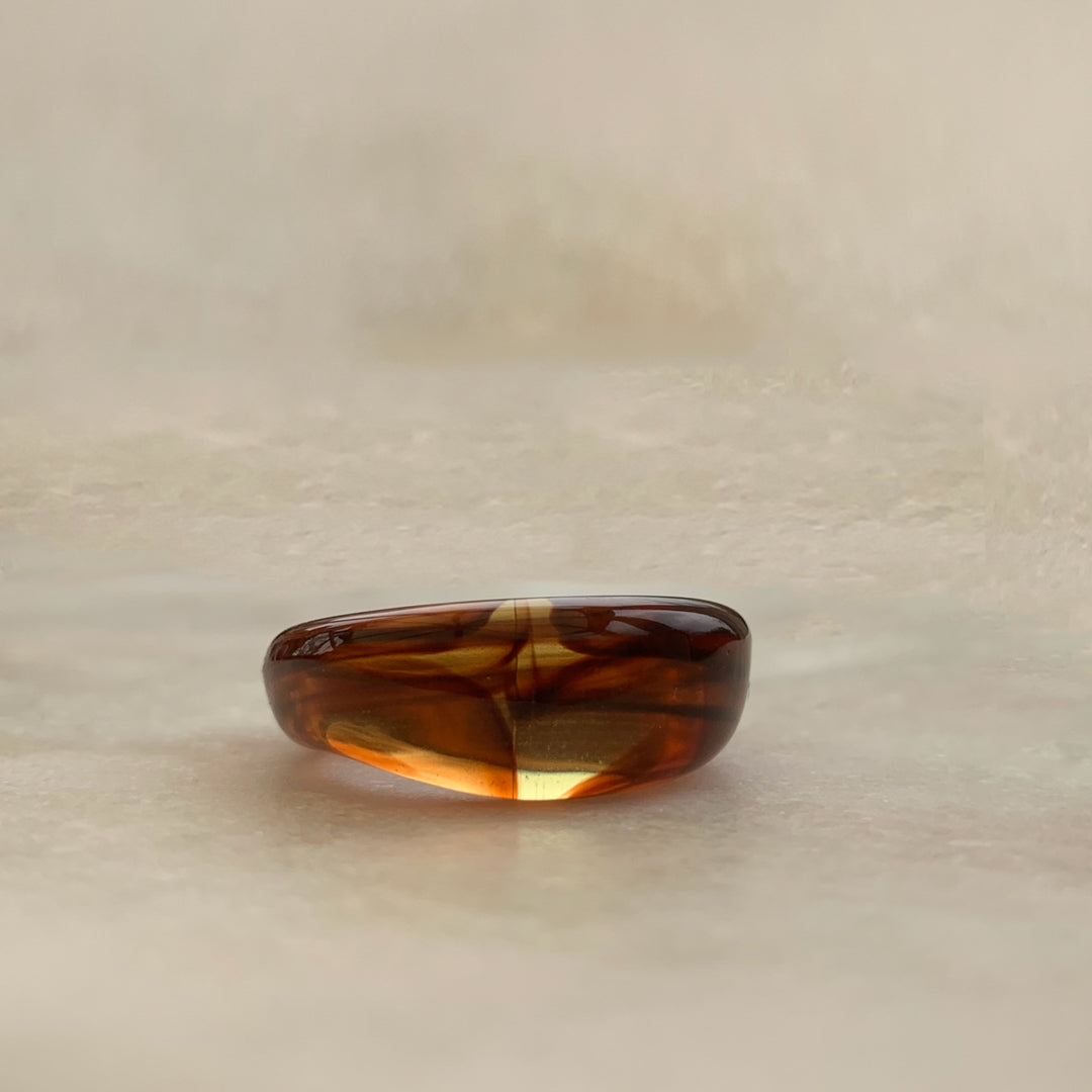 Amber Coloured Resin Ring