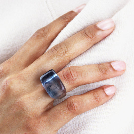 Transparent Chunky Resin Ring