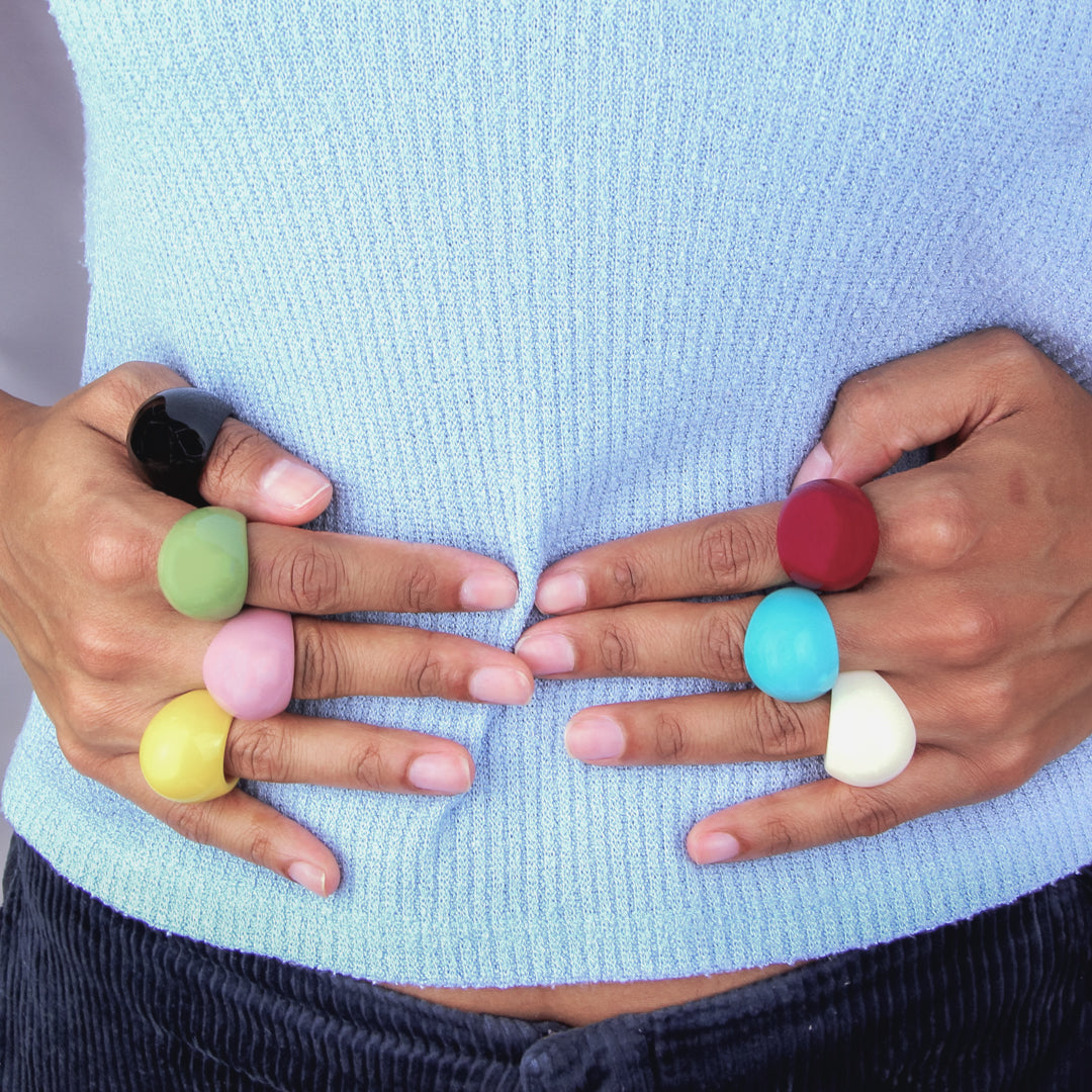 Chunky Dome Colourful Resin Ring