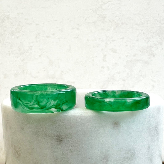 Green Opaque Resin Ring