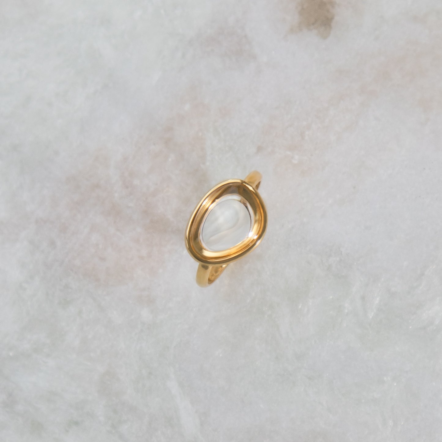 Irregular Clear Cabochon Ring