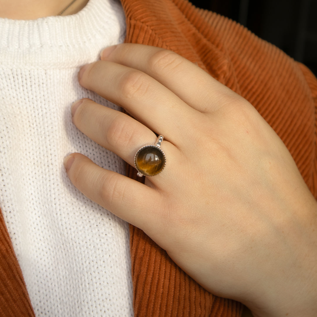 Sterling Silver Tiger's Eye Chunky Ring