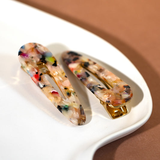 Rainbow Multicoloured Tortoiseshell Hair Slides