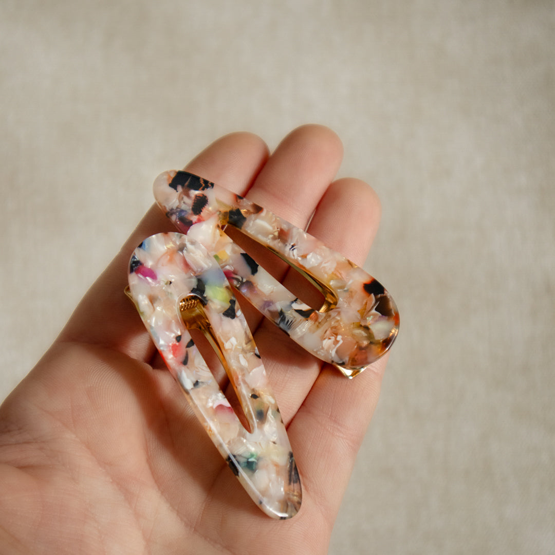 Rainbow Multicoloured Tortoiseshell Hair Slides