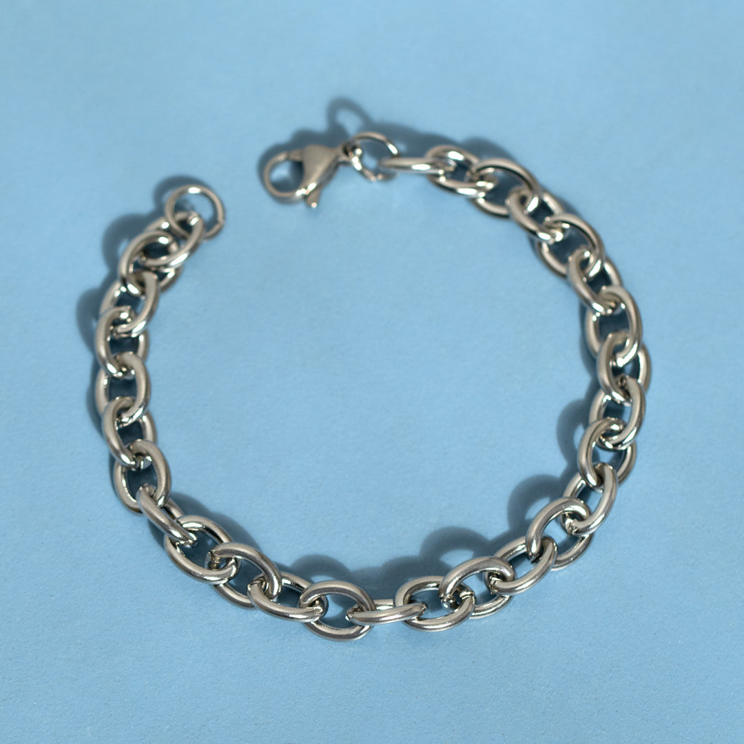 Chunky Stainless Steel Oval Link Chain Bracelet