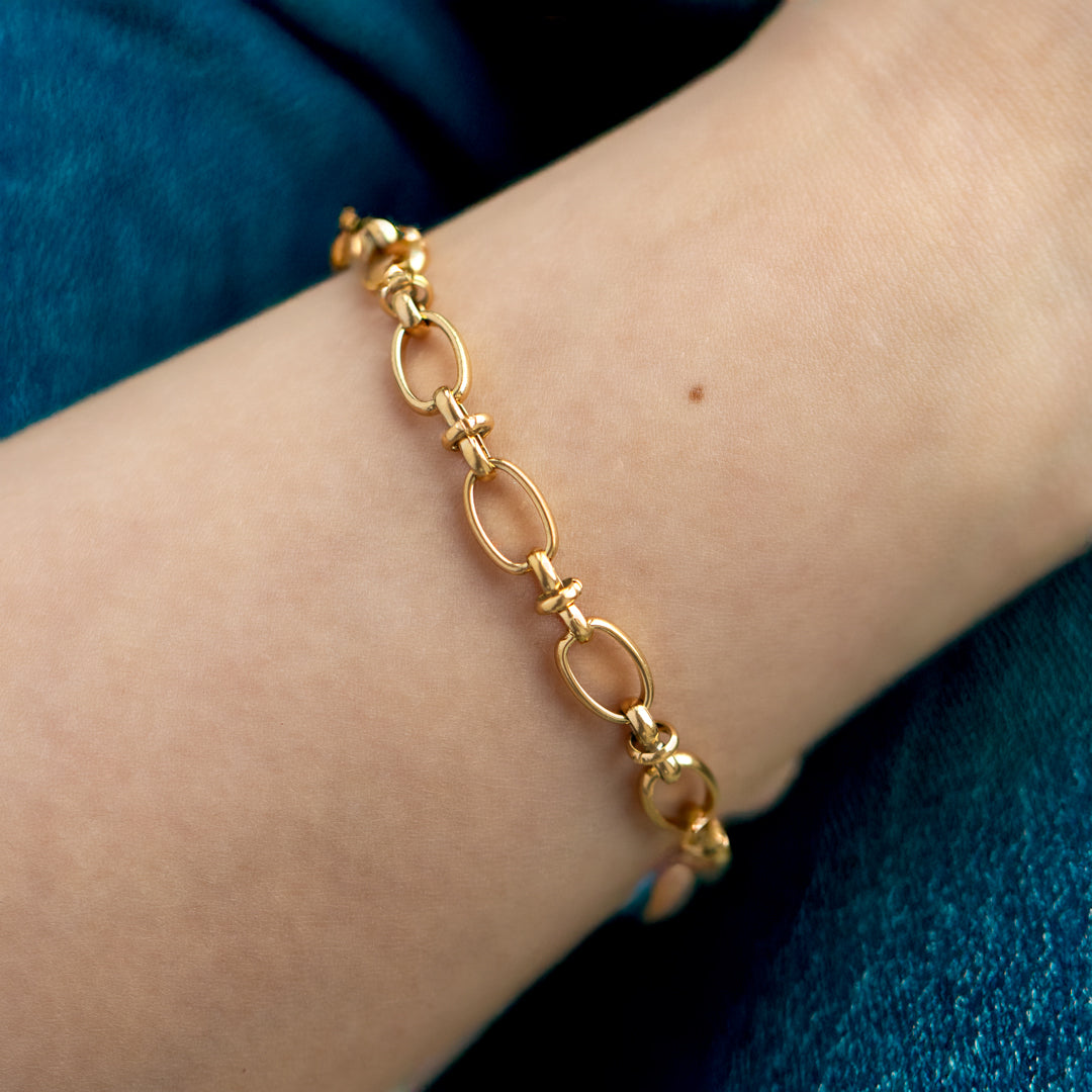 Chunky Oval Link Gold Bracelet
