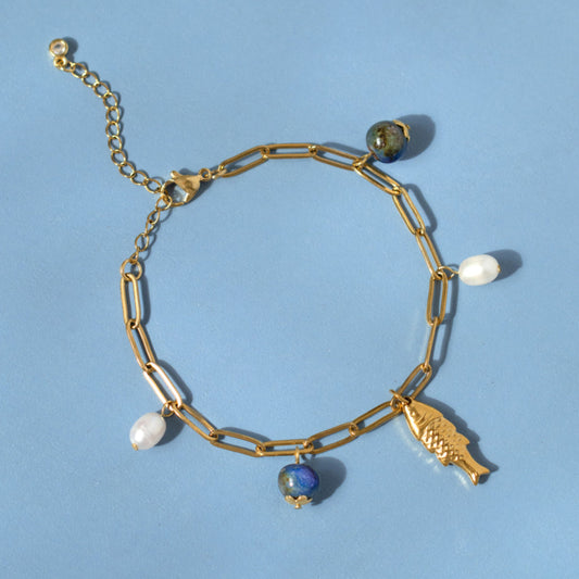 The Golden Fish Charm Bracelet