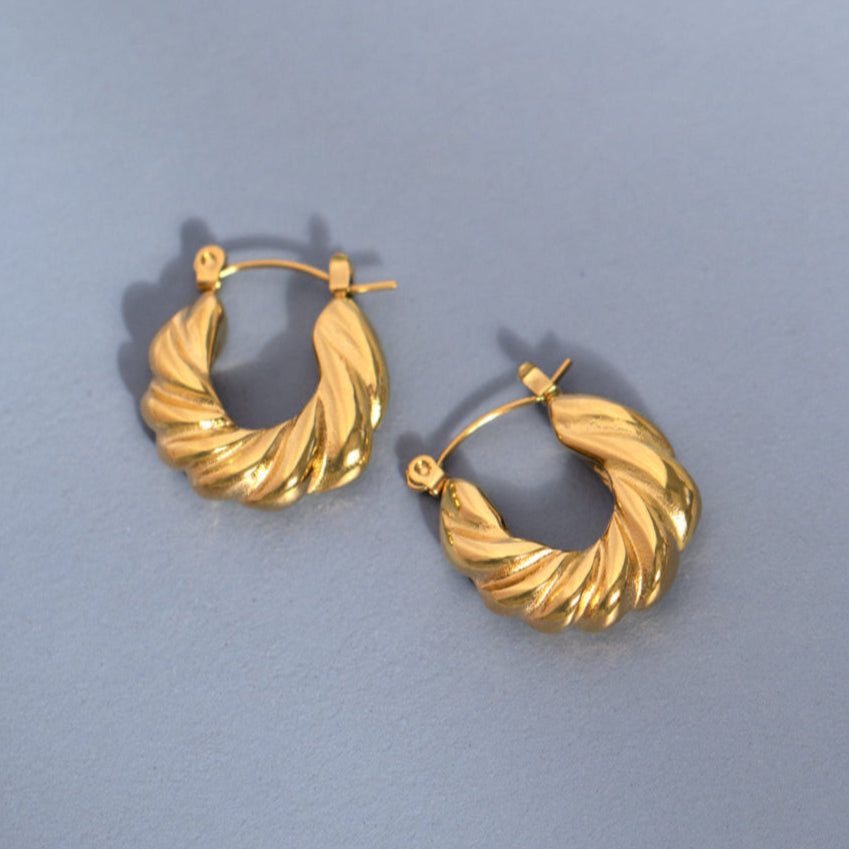 Twisted Croissant Hoop Earrings