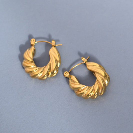 Twisted Croissant Hoop Earrings