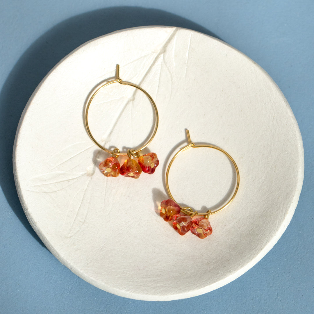 Orange Blossom Hoop Earrings