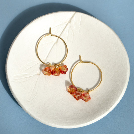 Orange Blossom Hoop Earrings