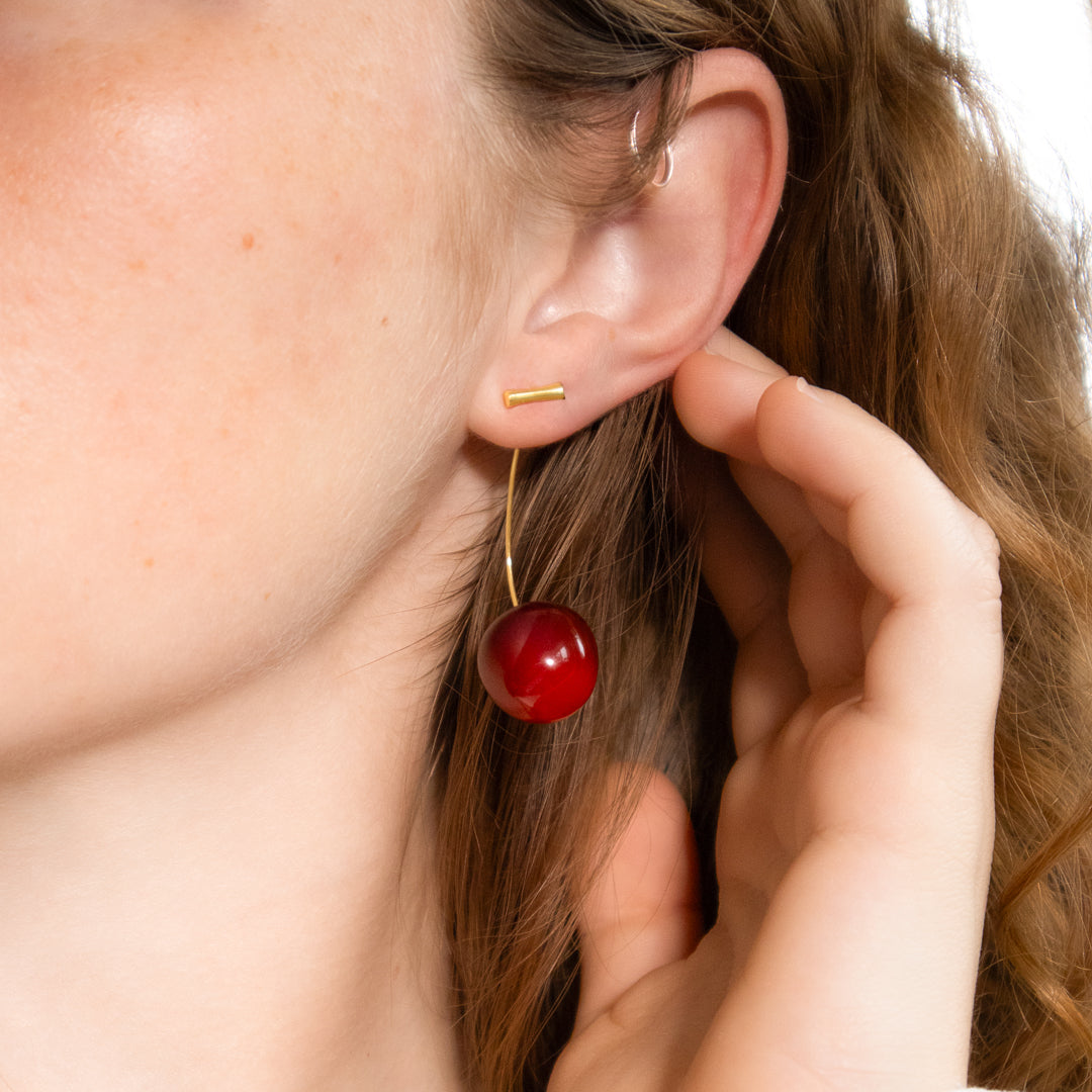 Cherry Long Drop Earrings