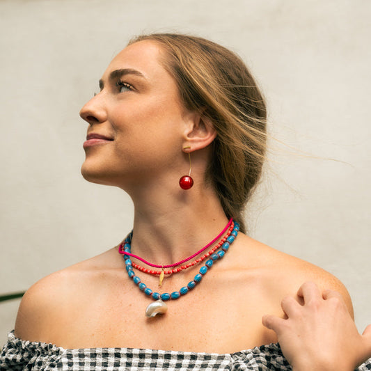 Cherry Long Drop Earrings