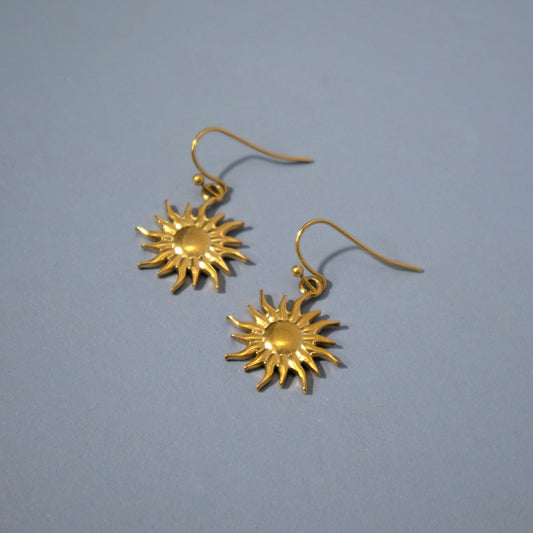 Sun Charm Drop Earrings