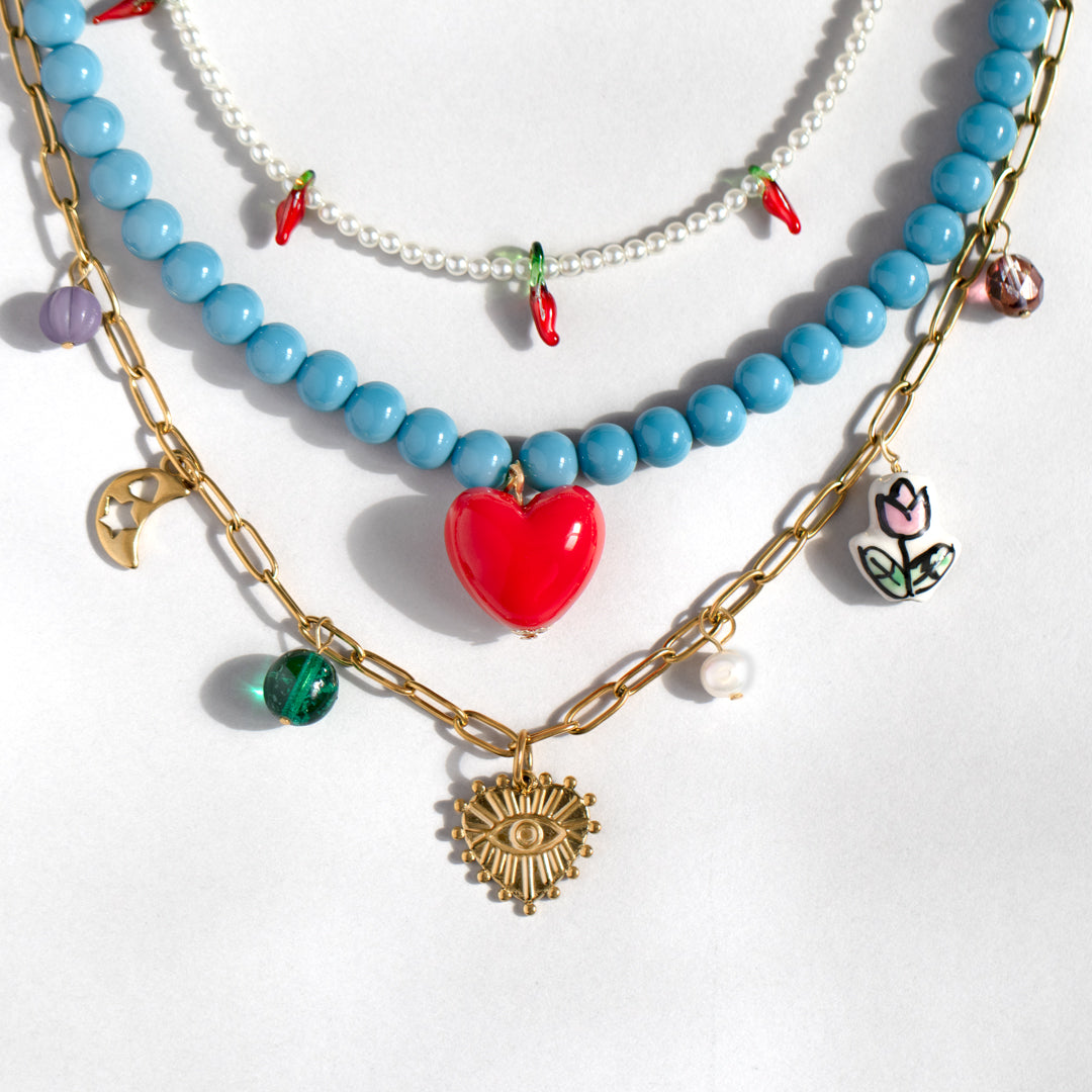 Pearl and Chilli Charm Necklace