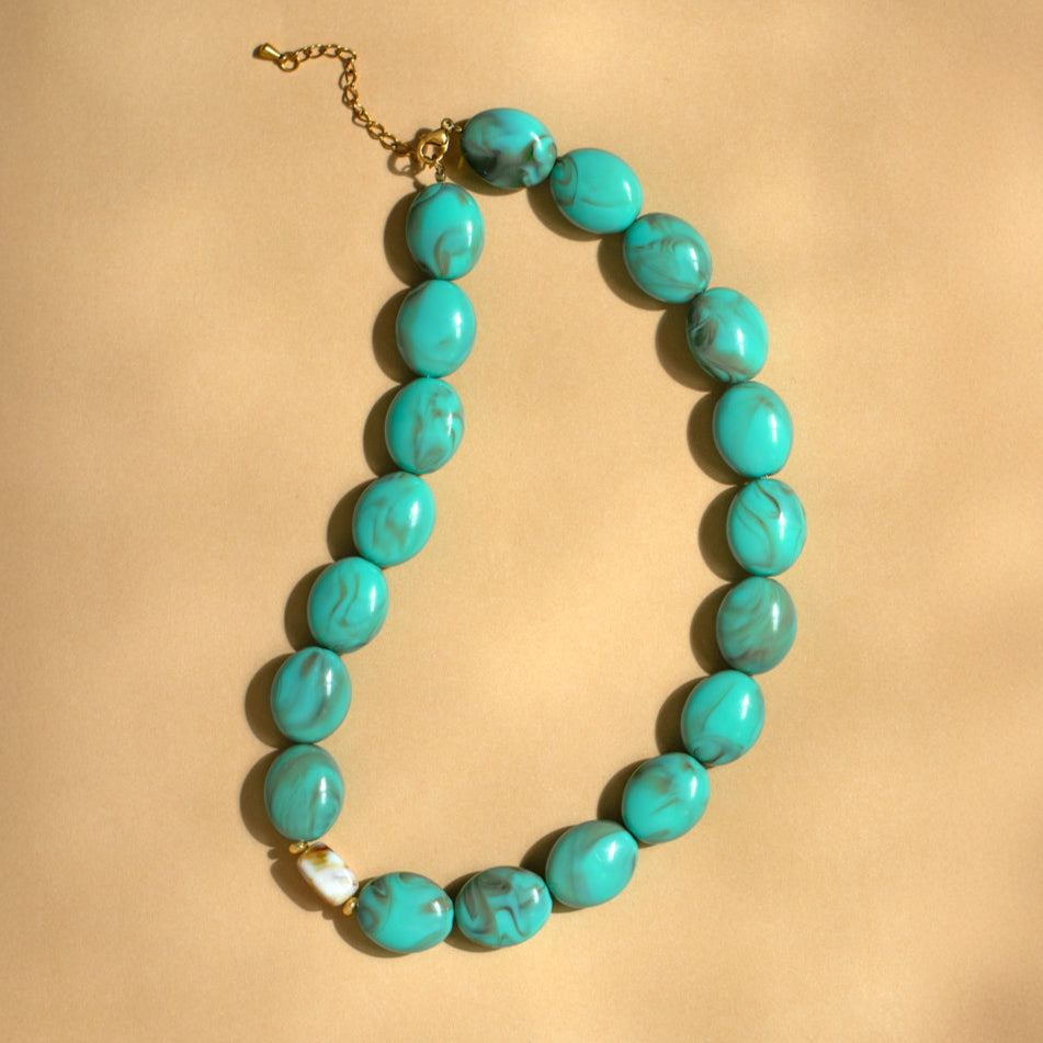 Chunky Turquoise Bead Necklace