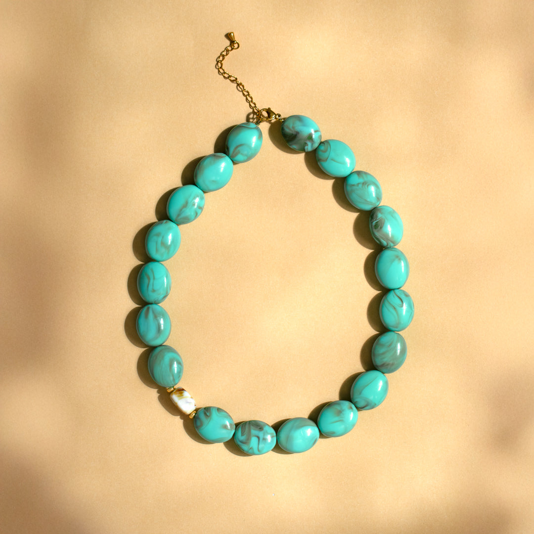 Chunky Turquoise Bead Necklace