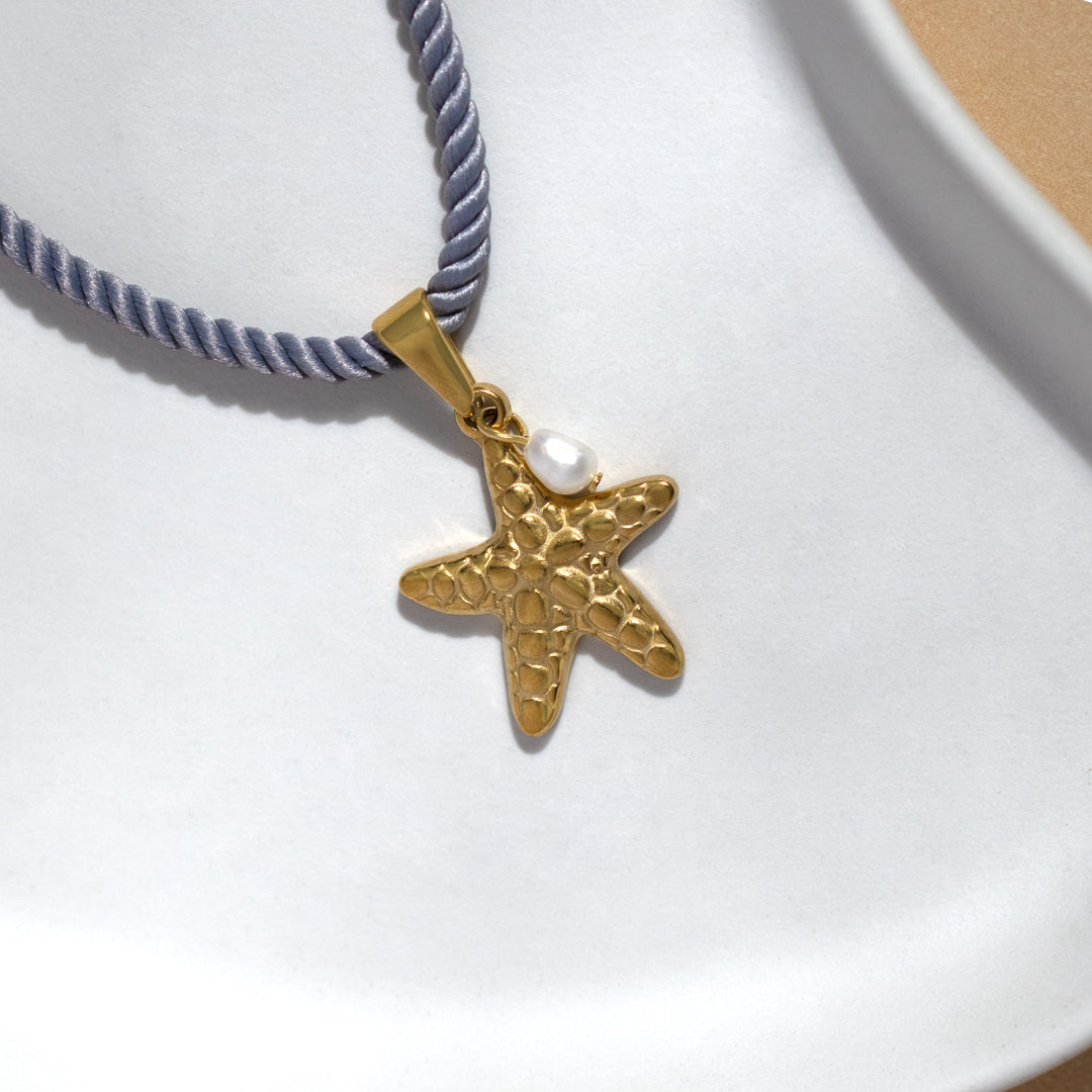 Beach Rope And Starfish Necklace