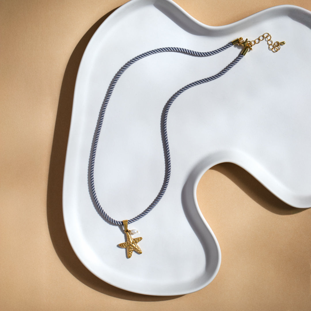 Beach Rope And Starfish Necklace