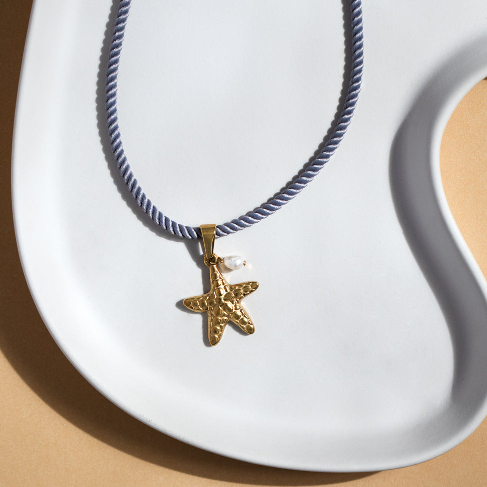 Beach Rope And Starfish Necklace