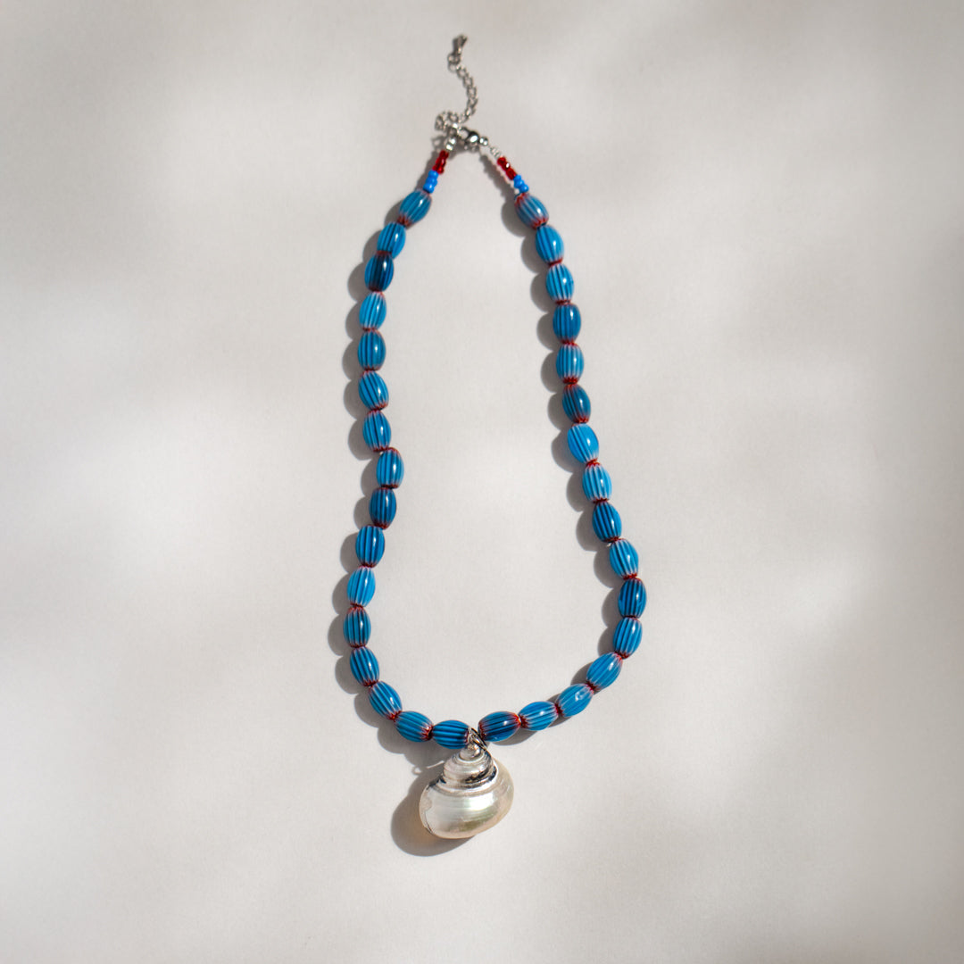 Ceramic Beads and Shell Necklace