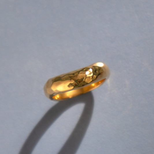 Molten Textured Gold Waterproof Ring